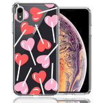 Apple iPhone XR Heart Suckers Lollipop Valentines Day Candy Lovers Double Layer Phone Case Cover