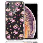 Apple iPhone XR Pink Evil Eye Lucky Love Law Of Attraction Design Double Layer Phone Case Cover