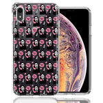 Apple iPhone XR Pink Horror Valentine Character Ghostface Boyfriend Call Me Hearts Double Layer Phone Case Cover