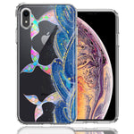 Apple iPhone XR Rainbow Mermaid Tails Scales Ocean Waves Beach Girls Summer Double Layer Phone Case Cover
