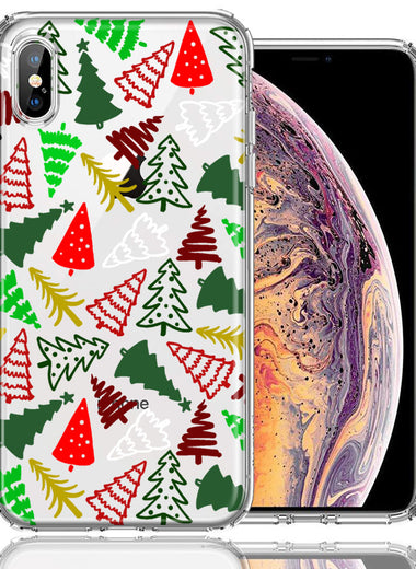 Apple iPhone XS/X Christmas Trees Holiday Festive Winter By BillyElleCo Double Layer Phone Case Cover