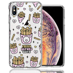 Apple iPhone XS Max Cute Valentine Pink Love Hearts Fries Before Guys Double Layer Phone Case Cover