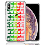 Apple iPhone XS Max Deck The Halls Christmas Carol Falala Festive Lyric Vintage 70s Letters Double Layer Phone Case Cover