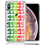 Apple iPhone XS/X Deck The Halls Christmas Carol Falala Festive Lyric Vintage 70s Letters Double Layer Phone Case Cover