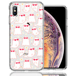 Apple iPhone XS Max Floating Heart Glasses Love Ghosts Vaneltines Day Cutie Daisy Double Layer Phone Case Cover