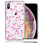 Apple iPhone XS Max Pink Happy Swimming Axolotls Polka Dots Double Layer Phone Case Cover