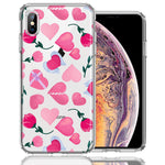 Apple iPhone XS Max Pretty Valentines Day Hearts Chocolate Candy Angel Flowers Double Layer Phone Case Cover