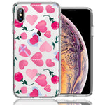 Apple iPhone XS/X Pretty Valentines Day Hearts Chocolate Candy Angel Flowers Double Layer Phone Case Cover