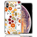 Apple iPhone XS Max Spooky Season Fall Autumn Flowers Ghosts Skulls Halloween Double Layer Phone Case Cover