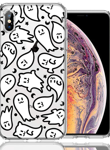 Apple iPhone XS/X Kawaii Manga Cute Halloween Ghosts Spirits Design Double Layer Phone Case Cover