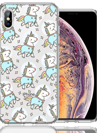 Apple iPhone XS/X Space Unicorns Design Double Layer Phone Case Cover