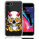 Apple iPhone 6/7/8/SE Flamming Devil Skull Design Double Layer Phone Case Cover