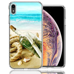 Apple iPhone XR Beach Message Bottle Design Double Layer Phone Case Cover