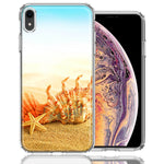 Apple iPhone XR Beach Shell Design Double Layer Phone Case Cover