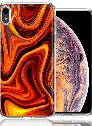 Apple iPhone XR Fire Abstract Design Double Layer Phone Case Cover