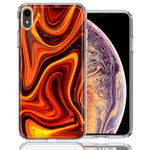 Apple iPhone XR Fire Abstract Design Double Layer Phone Case Cover