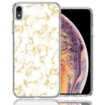 Apple iPhone XR Gold Marble Design Double Layer Phone Case Cover