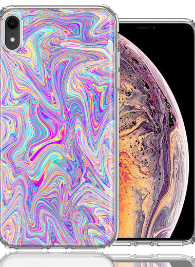 Apple iPhone XR Paint Swirl Design Double Layer Phone Case Cover