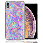 Apple iPhone XR Paint Swirl Design Double Layer Phone Case Cover