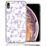 Apple iPhone XR Purple Marble Design Double Layer Phone Case Cover