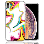 Apple iPhone XR Rainbow Abstract Design Double Layer Phone Case Cover