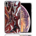 Apple iPhone XR Red White Abstract Design Double Layer Phone Case Cover