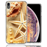 Apple iPhone XR Sand Shells Starfish Design Double Layer Phone Case Cover