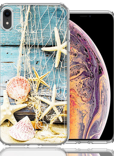 Apple iPhone XR Starfish Net Design Double Layer Phone Case Cover