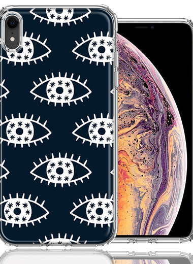 Apple iPhone XR Starry Evil Eyes Design Double Layer Phone Case Cover