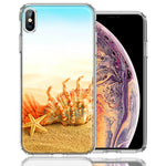 Apple iPhone XS/X Beach Shell Design Double Layer Phone Case Cover