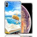 Apple iPhone XS Max Beach Reading Design Double Layer Phone Case Cover