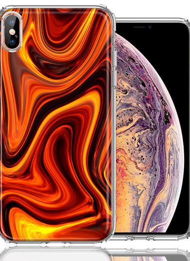 Apple iPhone XS/X Fire Abstract Design Double Layer Phone Case Cover