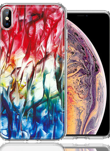Apple iPhone XS/X Land Sea Abstract Design Double Layer Phone Case Cover
