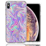 Apple iPhone XS Max Paint Swirl Design Double Layer Phone Case Cover