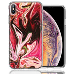 Apple iPhone XS Max Pink Abstract Design Double Layer Phone Case Cover