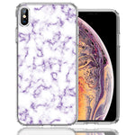 Apple iPhone XS/X Purple Marble Design Double Layer Phone Case Cover