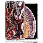 Apple iPhone XS Max Red White Abstract Design Double Layer Phone Case Cover