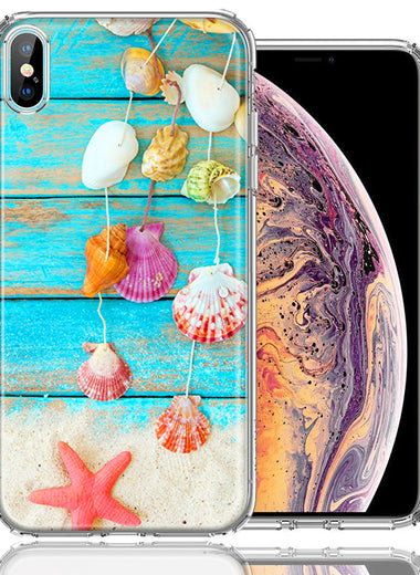 Apple iPhone XS/X Seashell Wind chimes Design Double Layer Phone Case Cover