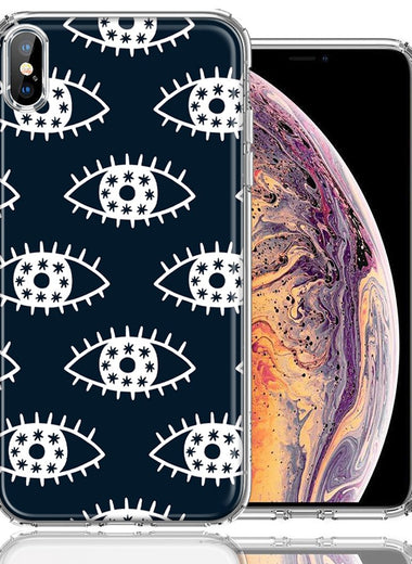 Apple iPhone XS/X Starry Evil Eyes Design Double Layer Phone Case Cover