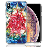 Apple iPhone XS Max Tie Dye Abstract Design Double Layer Phone Case Cover