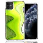 Apple iPhone 12 Mini Green White Abstract Design Double Layer Phone Case Cover