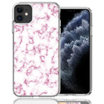 Apple iPhone 12 Pink Marble Design Double Layer Phone Case Cover