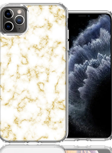 Apple iPhone 12 Pro 6.1" Gold Marble Design Double Layer Phone Case Cover
