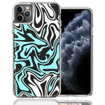 Apple iPhone 11 Pro Max Mint Black Abstract Design Double Layer Phone Case Cover