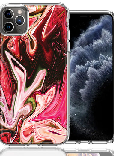 Apple iPhone 12 Pro 6.1" Pink Abstract Design Double Layer Phone Case Cover