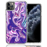 Apple iPhone 11 Pro Max Purple Paint Swirl  Design Double Layer Phone Case Cover