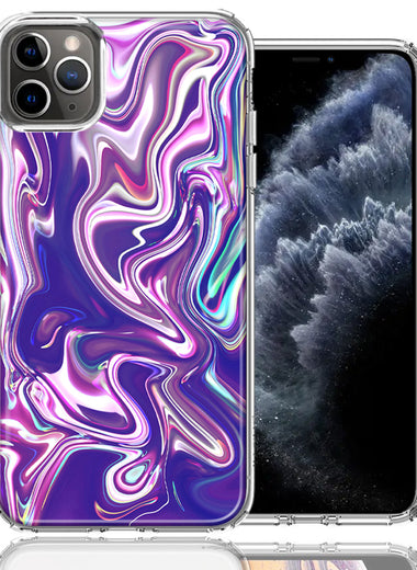 Apple iPhone 12 Pro 6.1" Purple Paint Swirl  Design Double Layer Phone Case Cover
