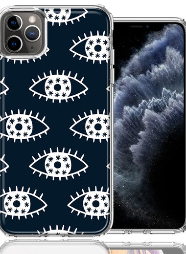 Apple iPhone 11 Pro Max Starry Evil Eyes Design Double Layer Phone Case Cover