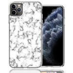 Apple iPhone 11 Pro Max White Grey Marble Design Double Layer Phone Case Cover