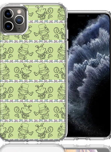 Apple iPhone 11 Pro Max Wonderland Hatter Rabbit Design Double Layer Phone Case Cover